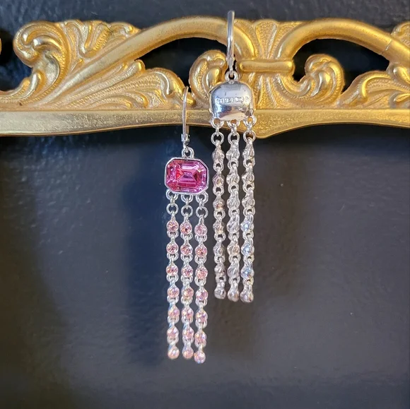 GIVENCHY pink and silver earrings - Picture 4 of 10